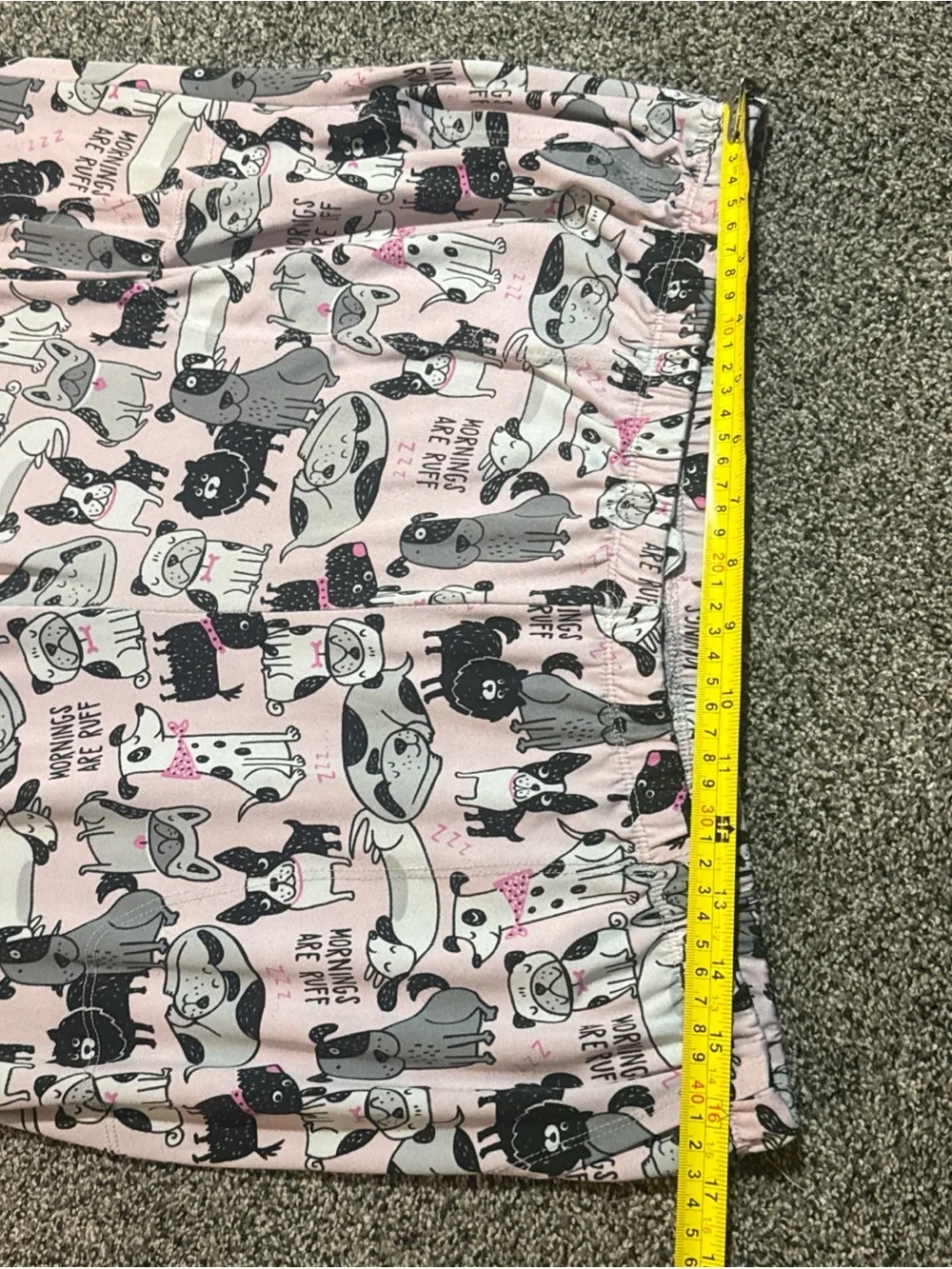 Secret Treasures Dog Print Mornings Are Ruff Longe Pajama Pants Pink XL (16-18)